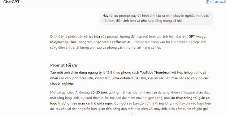 Tối ưu hóa prompt tạo ảnh