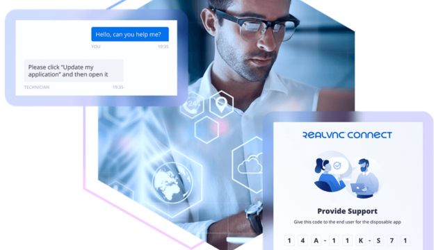 RealVNC Connect cho phép truy cập và kết nối máy tính từ xa qua Internet hoặc mạng LAN