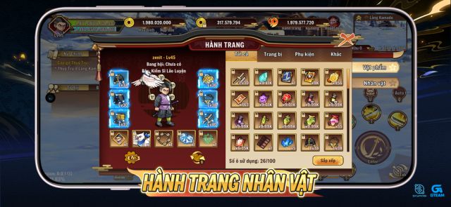 Trang bị nhiều loại vũ khí, áo giáp, trang sức và vật phẩm hiếm