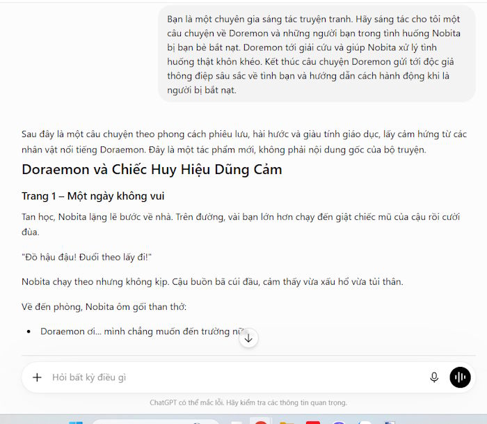 Truyện do ChatGPT sáng tác