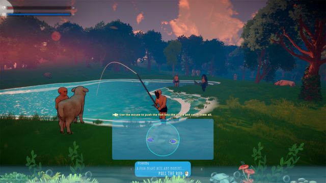 Game Sheep Move Together sở hữu lối chơi phiêu lưu kết hợp săn quái, câu cá và chiến đấu
