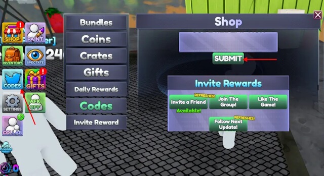 Hướng dẫn nhập code game Chameleon trên Roblox