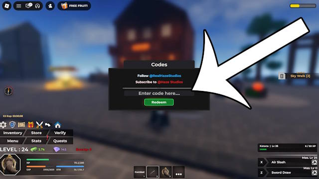 Cách đổi code Haze Seas Roblox rất đơn giản và nhanh chóng