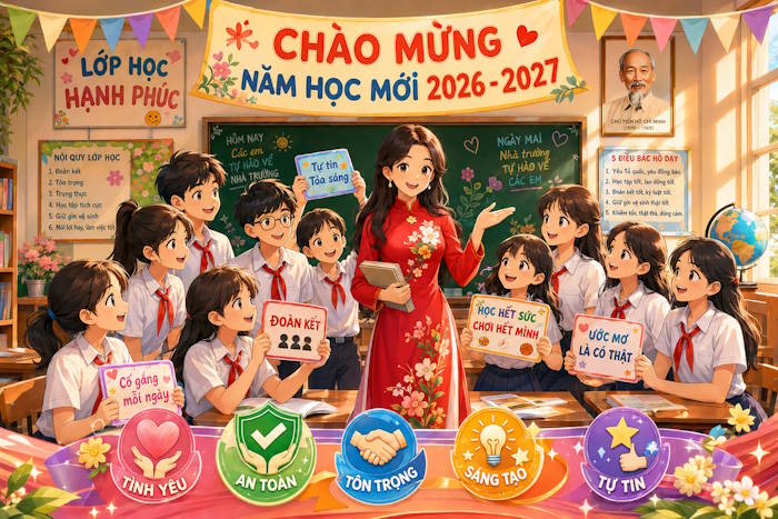 Ảnh chúc mừng năm học mới cho học sinh cấp 2