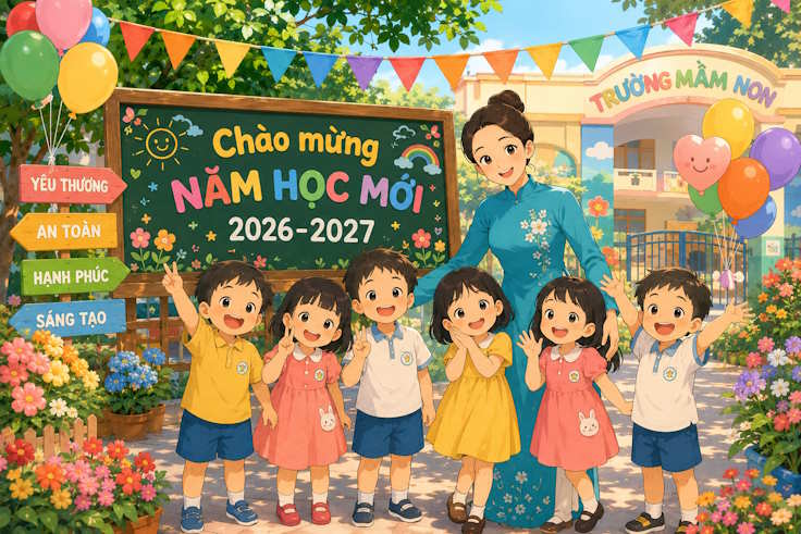 Ảnh chào mừng năm học mới cho trường mầm non
