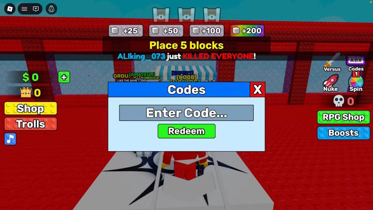 Nút đổi code Bridge Battles