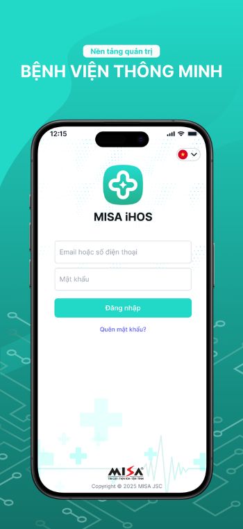 Giao diện đăng nhập của MISA iHOS