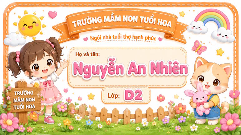 Bảng tên học sinh 3