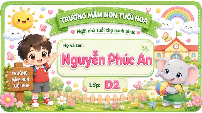 Bảng tên học sinh 4