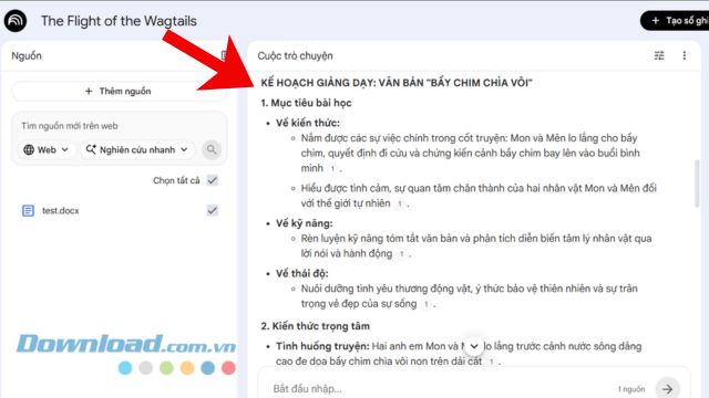 Đợi AI thực hiện tạo kế hoạch bài giảng
