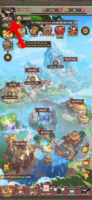 Chạm vào biểu tượng ảnh Avatar game