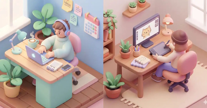Ảnh isometric được tạo bằng Gemini