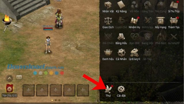 Ấn vào mục Thư