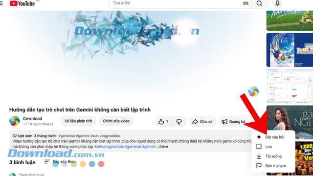 Nhấn vào mục Đặt câu hỏi