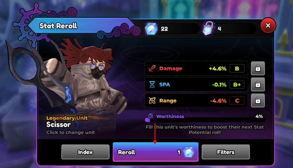 Cách reroll chỉ số trong Anime Expeditions