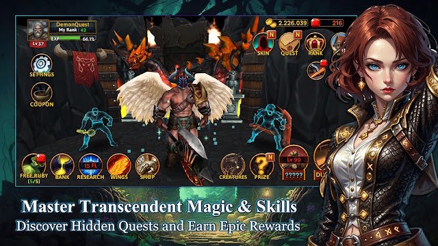 Demon Quest là game nhập vai giả tưởng cho bạn tham gia vào trận chiến giữa Đại Ác Quỷ và Nephilim