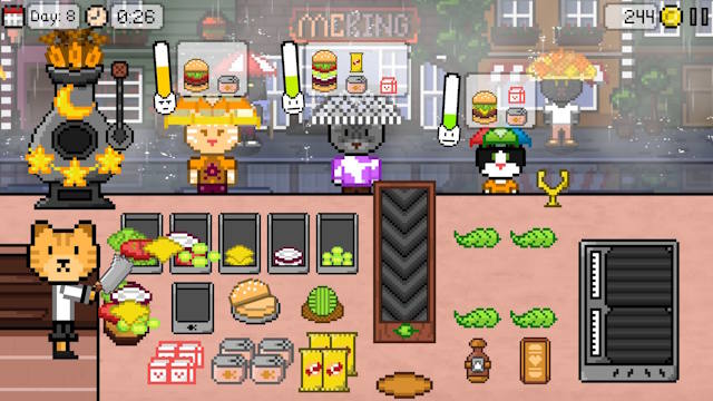 Kitty Burger là game mô phỏng quản lý cửa hàng burger ấm cúng