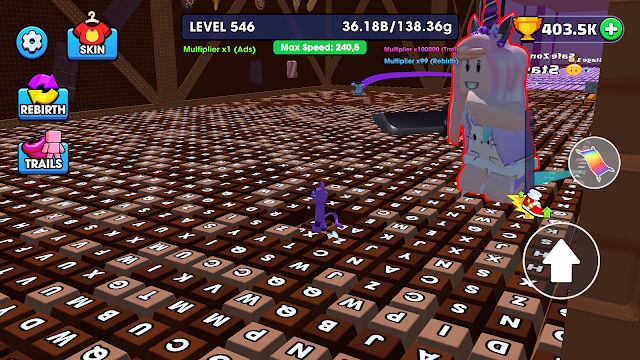 Keyboard Escape: Speed Parkour cho bạn hành động chạy và nhảy trên bàn phím khổng lồ