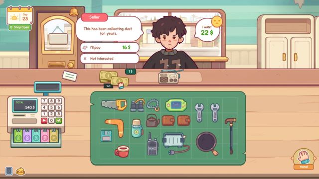 Give or Take: Pawn Shop là game mô phỏng quản lý cửa hiệu cầm đồ ấm cúng trong thị trấn nhỏ
