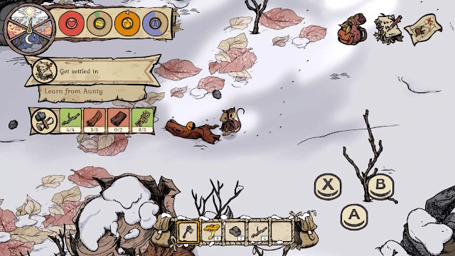 Bạn vào vai một chú chuột nhỏ trở về quê hương trong game Winter Burrow