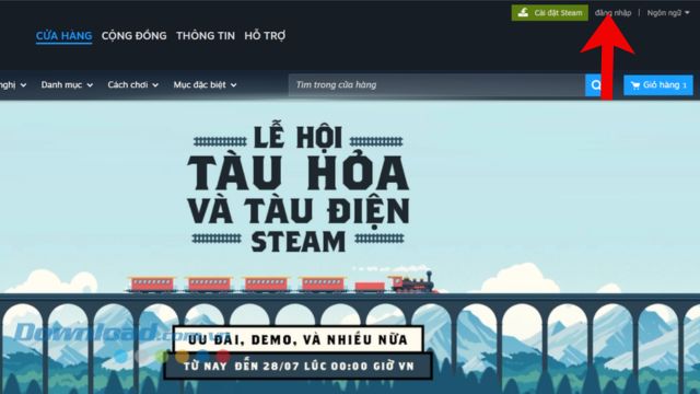 Click chuột vào mục Đăng nhập
