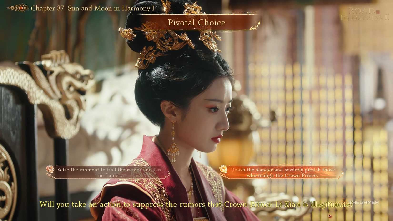 Chọn cách xử lý tin đồn trong Road to Empress 2.