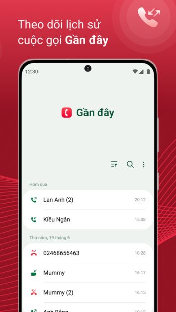 Theo dõi lịch sử cuộc gọi gần đây