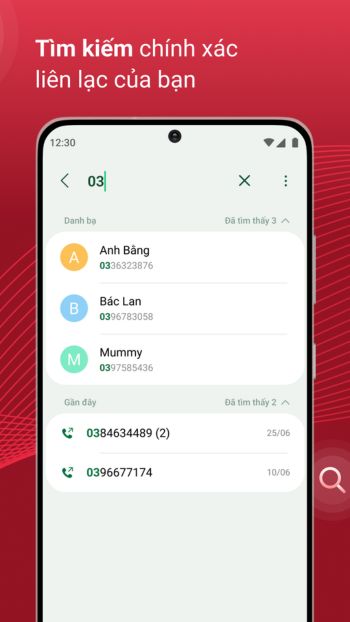 Tìm kiếm chính xác liên lạc