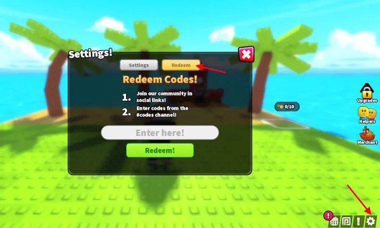 Đổi code game Xây một hòn đảo! trên Roblox