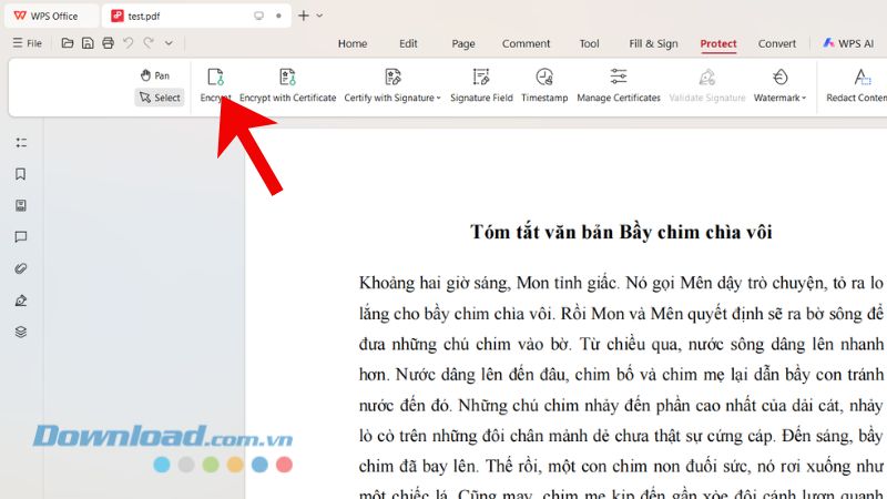 Nhấp chuột vào mục Encrypt