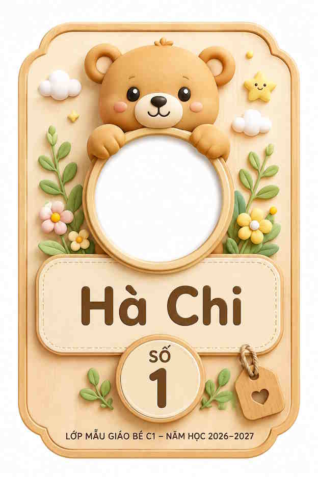 Thẻ tên hình gấu