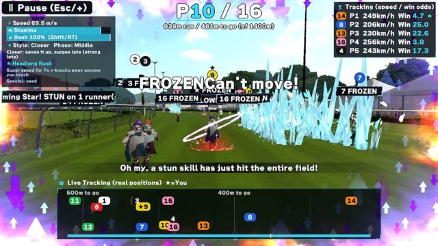Sử dụng các chiêu thức đặc biệt trong cuộc đua Derby Heroines: Run, Bet, Win!
