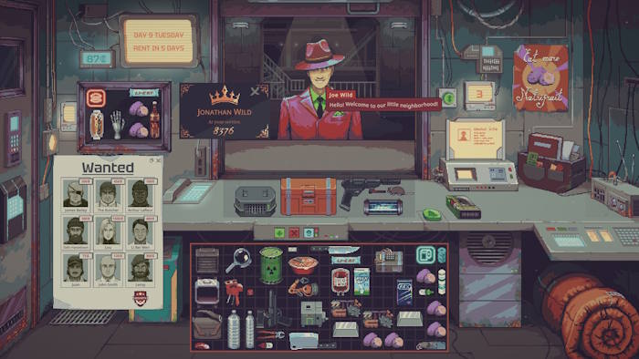 Probably Stolen là game mô phỏng quản lý cửa hàng phong cách Cyberpunk