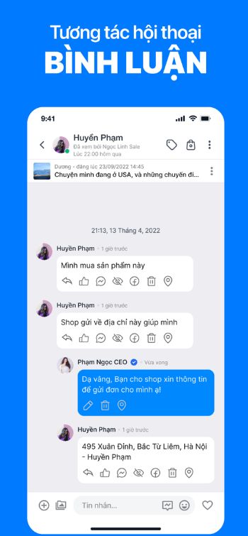 Trả lời bình luận tại các kênh