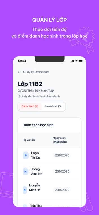 Kết nối và Điểm danh theo từng buổi học