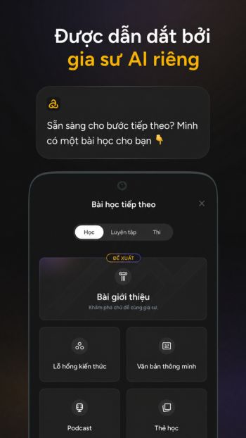Dẫn dắt bởi gia sư AI riêng