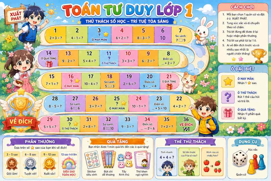 Boardgame toán tư duy lớp 1