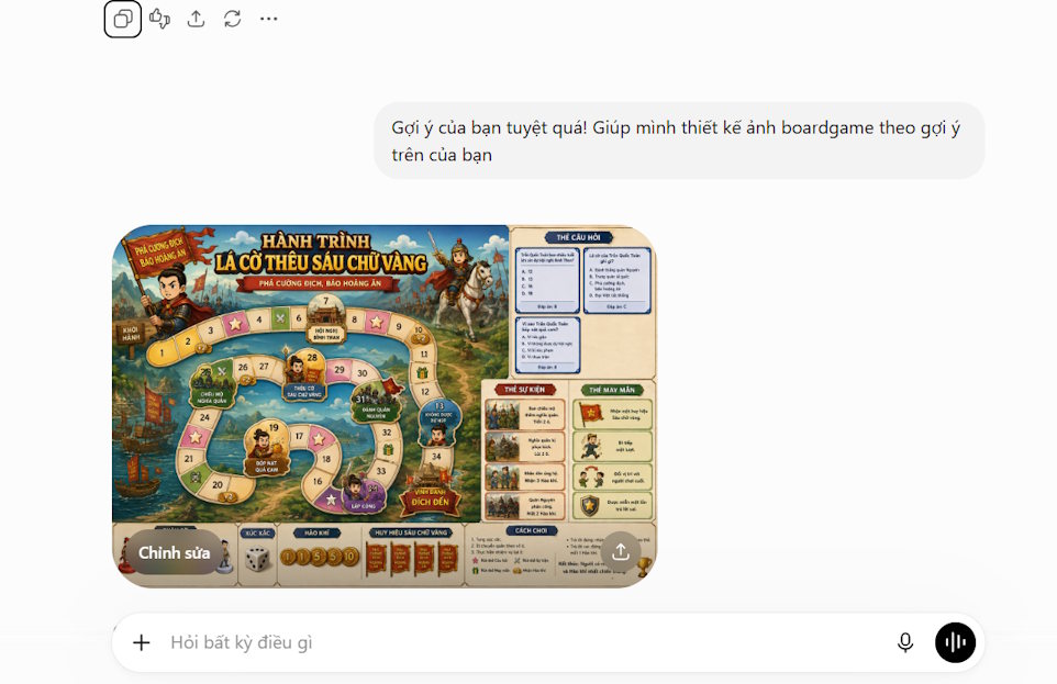 ChatGPT thiết kế boardgame
