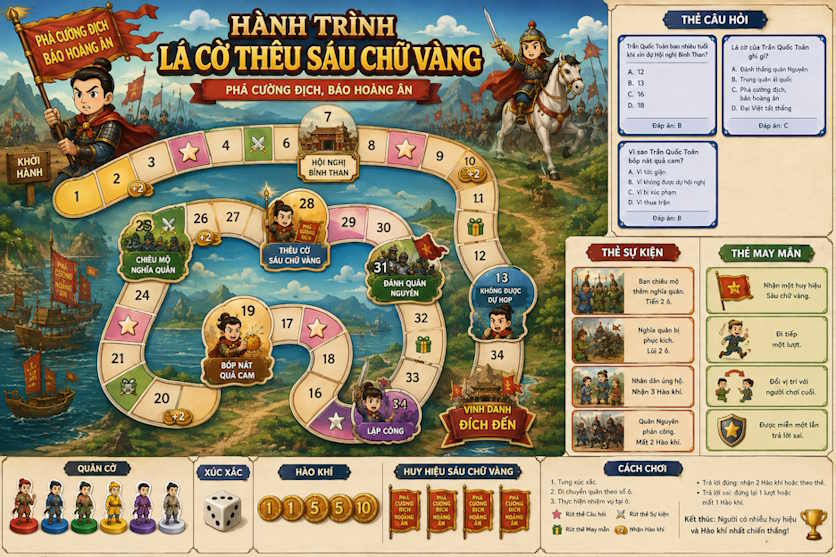 Boardgame kiểm tra kiến thức về lịch sử do ChatGPT tạo