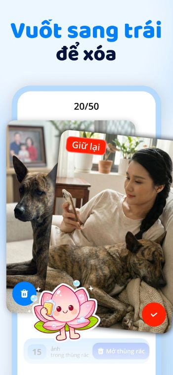 Vuốt sang trái để xóa