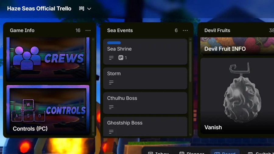 Trello Link của Haze Seas