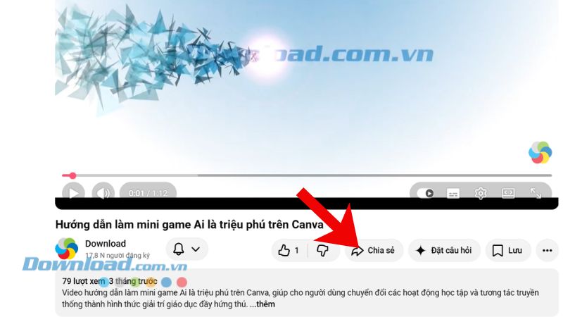 Cick chuột vào nút Chia sẻ
