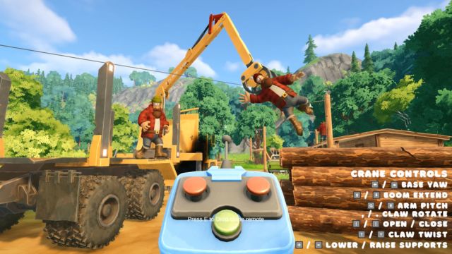 Timber Truck: Chaos Coop là game mô phỏng hợp tác chặt cây, lái xe chở gỗ vượt sông