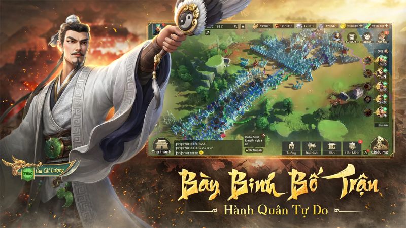 Bày binh bố trận, hành quân tự do