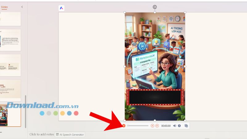 Nhấp chuột vào biểu tượng nút Play để phát video.
