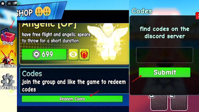 Màn hình đổi code game Choose An Ability