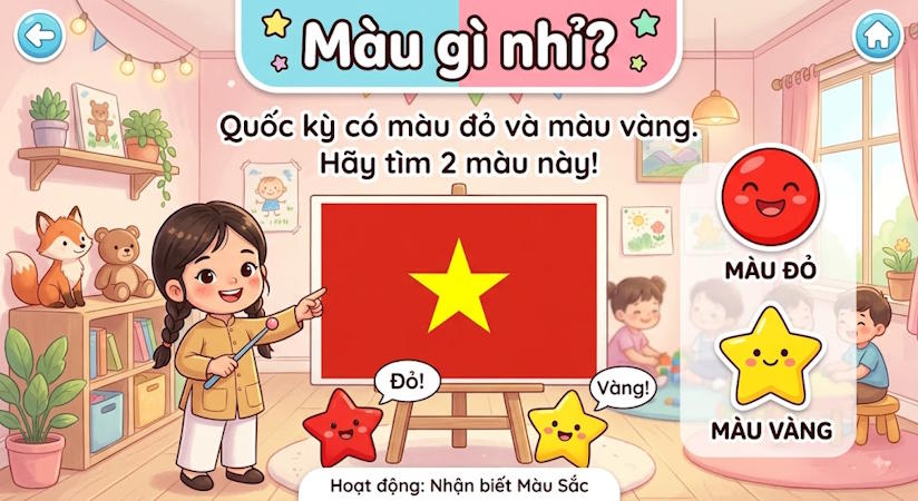 Tìm màu sắc Lá cờ Việt Nam