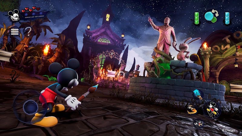 Bạn đồng hành cùng chuột Mickey trong hành trình xuyên qua Wasteland trong game Disney Epic Mickey: Rebrushed