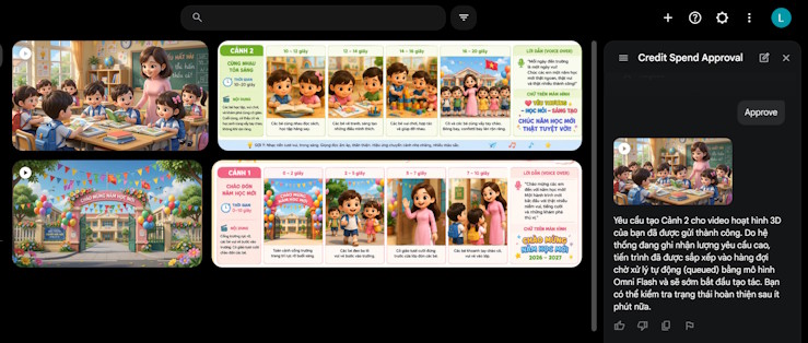 Google Flow tạo cho bạn 2 video