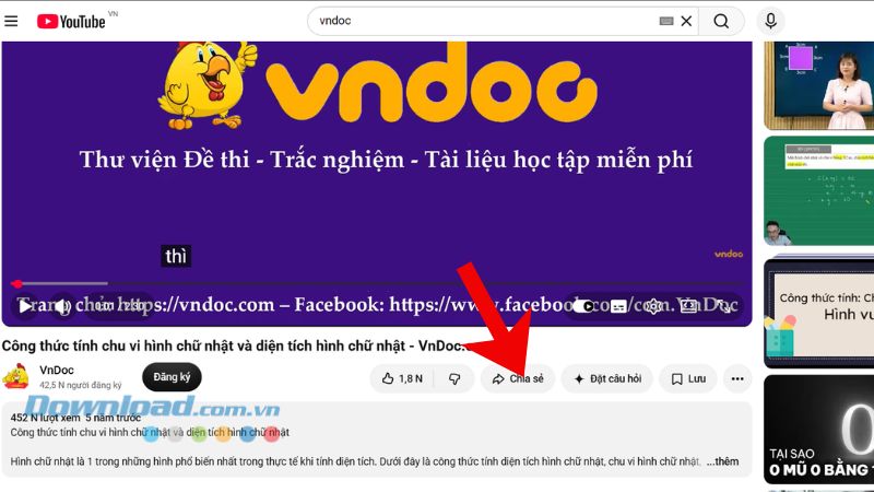 Nhấn vào nút Chia sẻ 